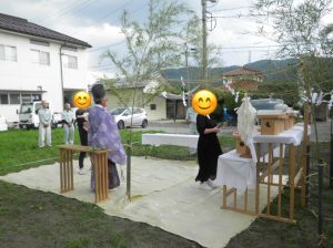 中野市牛出の地鎮祭の様子（その２）