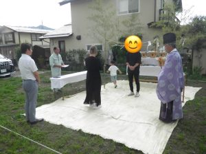 中野市牛出の地鎮祭の様子